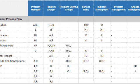 RACI Chart - Problem Management Process